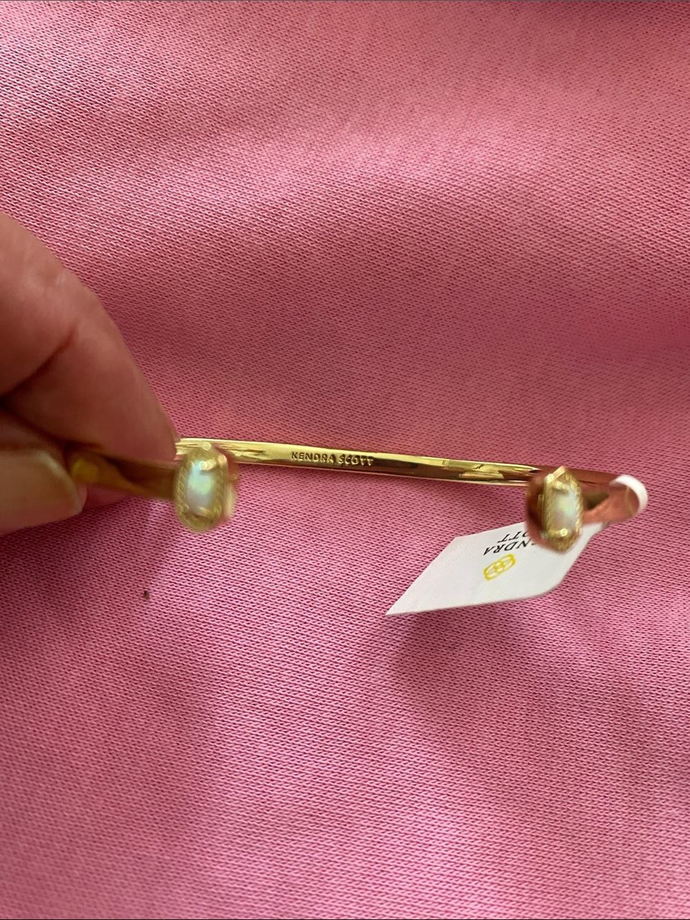 Kendra Scott Gold Cuff bracelet with Opalescent Oval Stones